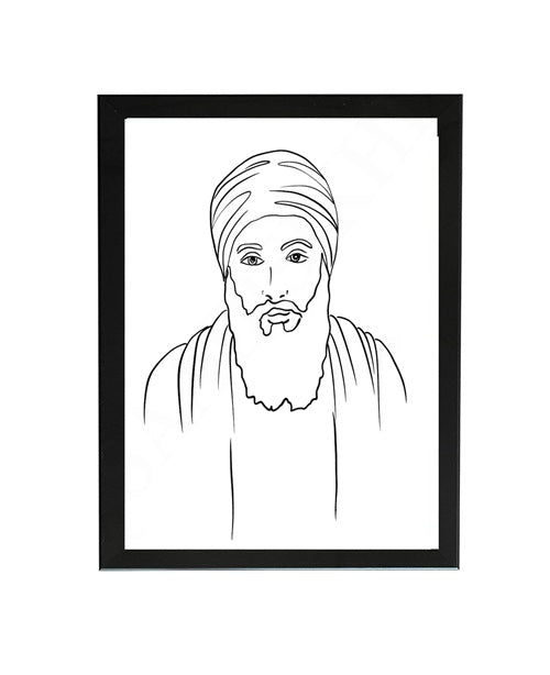 SaadiSikhi Guru Angad Dev Sahib ji SikhArt I Sikh Guru Wall Art Poster I Punjabi Sikh Religious Home Wall Décor I Sikhism Painting I Sikh 10 gurus I Sikhism I Wall Art Frame I with Self Adhesive Hook