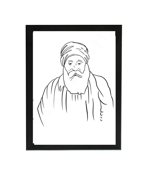 SaadiSikhi Guru Amardas Ji SikhArt I Sikh Guru Wall Art Poster I Punjabi Sikh Religious Home Wall Décor I Sikhism Painting I Sikh 10 gurus I Sikhism I Wall Art Frame I with Self Adhesive Hook