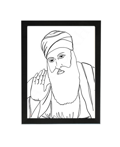 SaadiSikhi Baba Nanak JI SikhArt I Sikh Guru Wall Art Poster I Punjabi Sikh Religious Home Wall Décor I Sikhism Painting I Sikh 10 gurus I Sikhism I Wall Art Frame I with Self Adhesive Hook (Design-4)