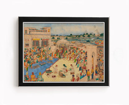 ROYAL SIKH DARBAR Art Print:- Digital Wall Art I Wall Frame I with Self Adhesive Hook (GT-010)