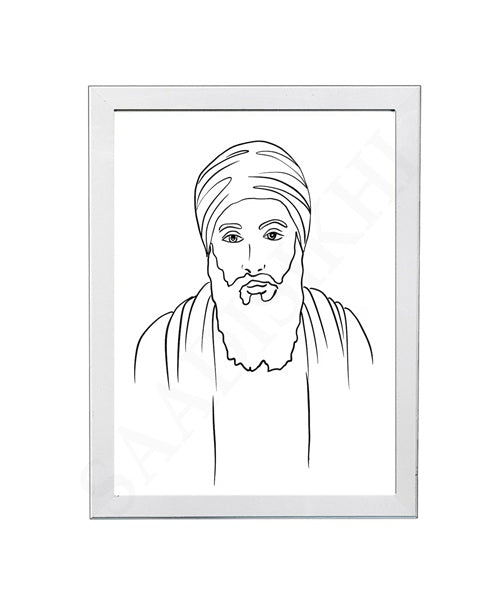 SaadiSikhi Guru Angad Dev Sahib ji SikhArt I Sikh Guru Wall Art Poster I Punjabi Sikh Religious Home Wall Décor I Sikhism Painting I Sikh 10 gurus I Sikhism I Wall Art Frame I with Self Adhesive Hook