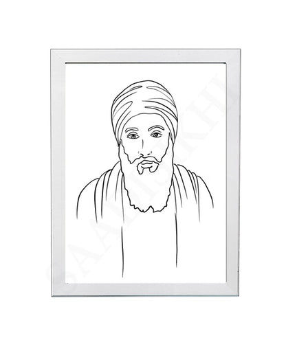 SaadiSikhi Guru Angad Dev Sahib ji SikhArt I Sikh Guru Wall Art Poster I Punjabi Sikh Religious Home Wall Décor I Sikhism Painting I Sikh 10 gurus I Sikhism I Wall Art Frame I with Self Adhesive Hook