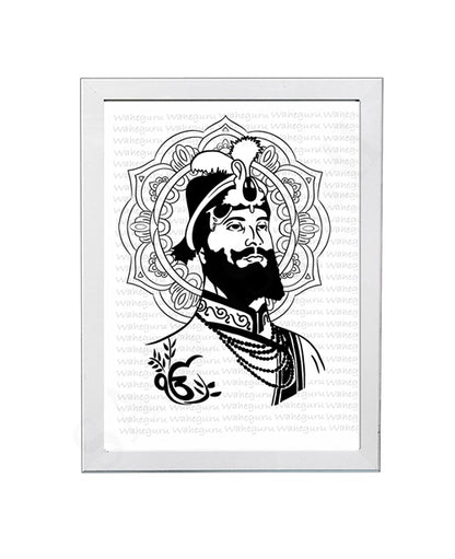 SaadiSikhi Guru Gobind Singh Maharaj ji Sketch Art Poster Print I Sikh God Wall ArtI Punjabi I Sikh Religious Home Wall Décor Sikhism I Sikhism I Wall Art Frame I with Self Adhesive Hook (SS-GGSJ03)