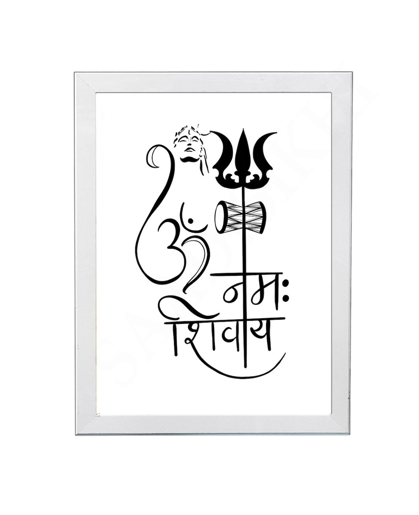 HandWritten Om Namah Shivaya I Sacred Symbols Art Poster I Lord Shiva Mantra I Printable Sanskrit Yoga Mantra I Hindu Meditation Mantra I Wall Frame I with Self Adhesive Hook
