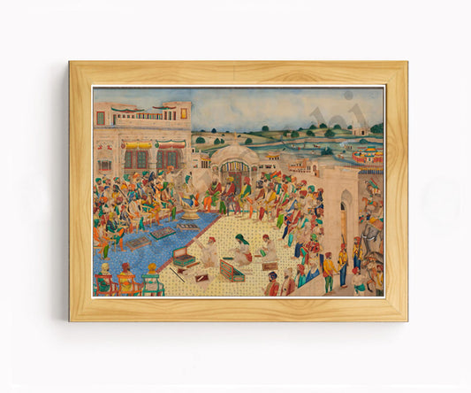 ROYAL SIKH DARBAR Art Print:- Digital Wall Art I Wall Frame I with Self Adhesive Hook (GT-010)