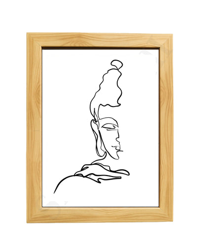 Calm Buddha Half Face Single Line Wall Art I One Line Art Print I Buddha Minimal Art I Modern Poster I Yogi Zen Boho Art I Office Decor I Wall Frame I with Self Adhesive Hook