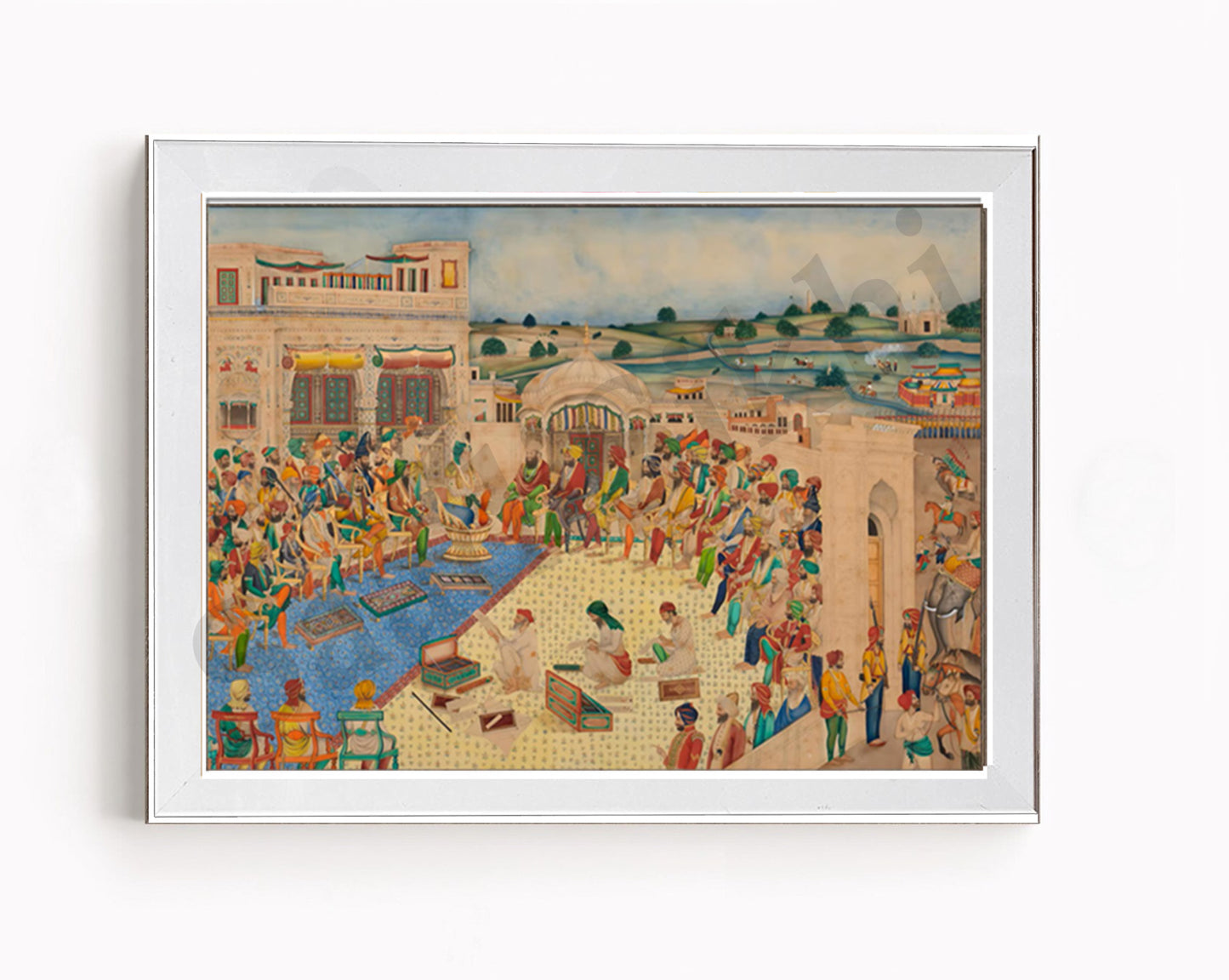 ROYAL SIKH DARBAR Art Print:- Digital Wall Art I Wall Frame I with Self Adhesive Hook (GT-010)