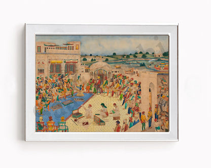 ROYAL SIKH DARBAR Art Print:- Digital Wall Art I Wall Frame I with Self Adhesive Hook (GT-010)