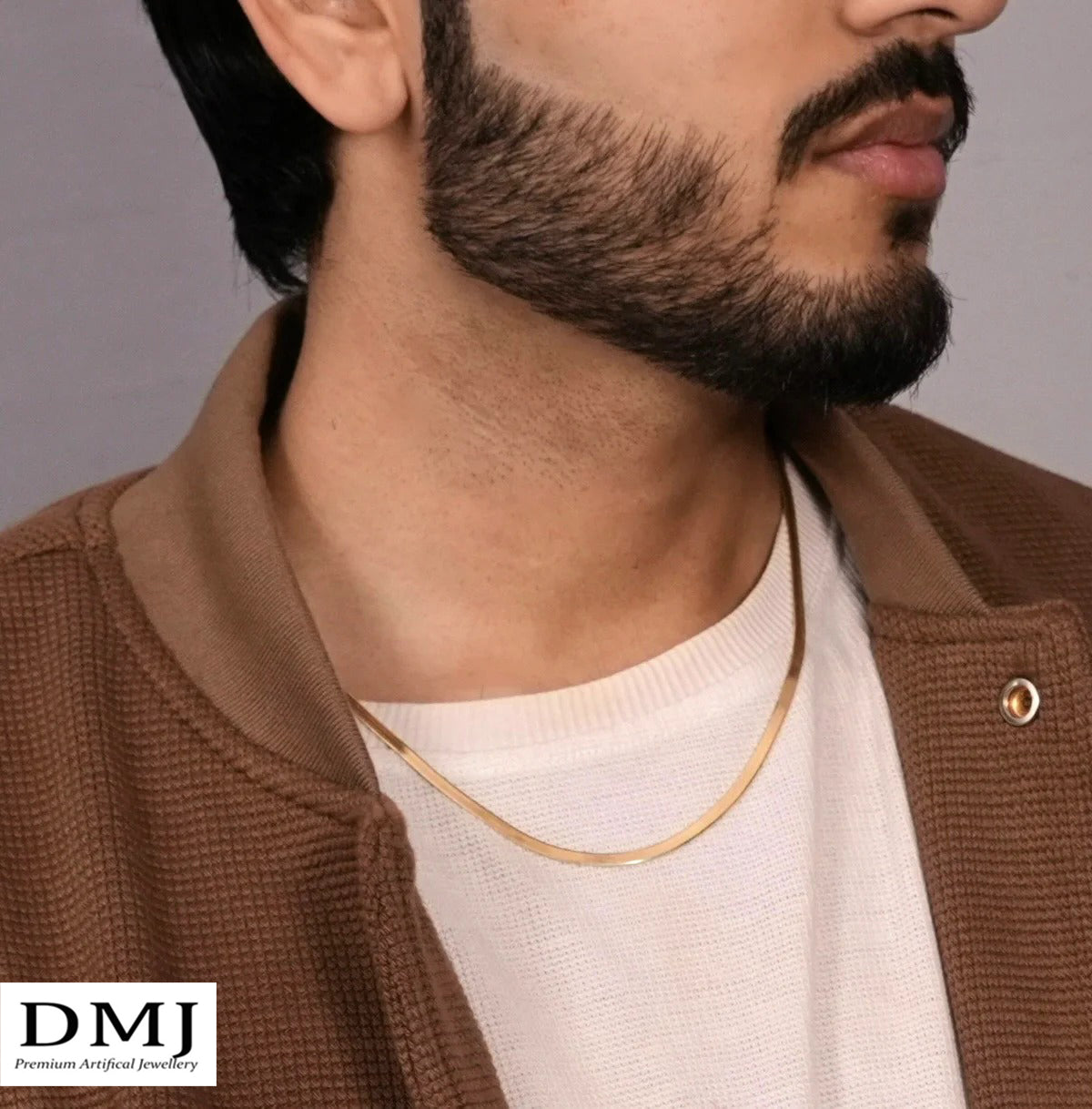 DMJ's Premium Flat Golden Snake Chain | 22 Kt Gold Plated |