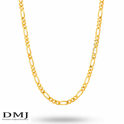 DMJ's Premium Figaro Link Chain | 22 Kt Gold Plated