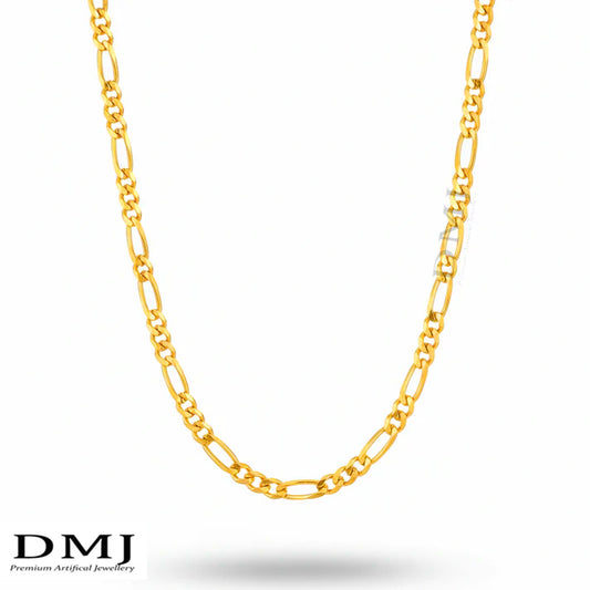 DMJ's Premium Figaro Link Chain | 22 Kt Gold Plated