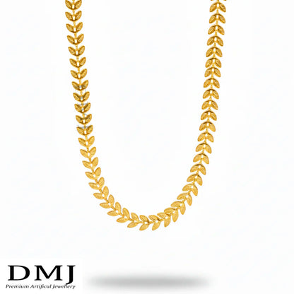 DMJ's Premium Leaflet Gold Chain | 22 Kt Gold Plated |