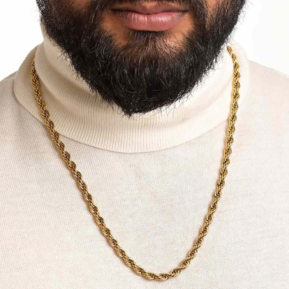 DMJ's Premium Rope Chain | 6 MM | 22 Kt Gold Plated |
