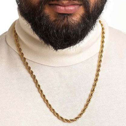 DMJ's Premium Rope Chain | 6 MM | 22 Kt Gold Plated |
