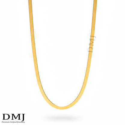 DMJ's Premium Flat Golden Snake Chain | 22 Kt Gold Plated |