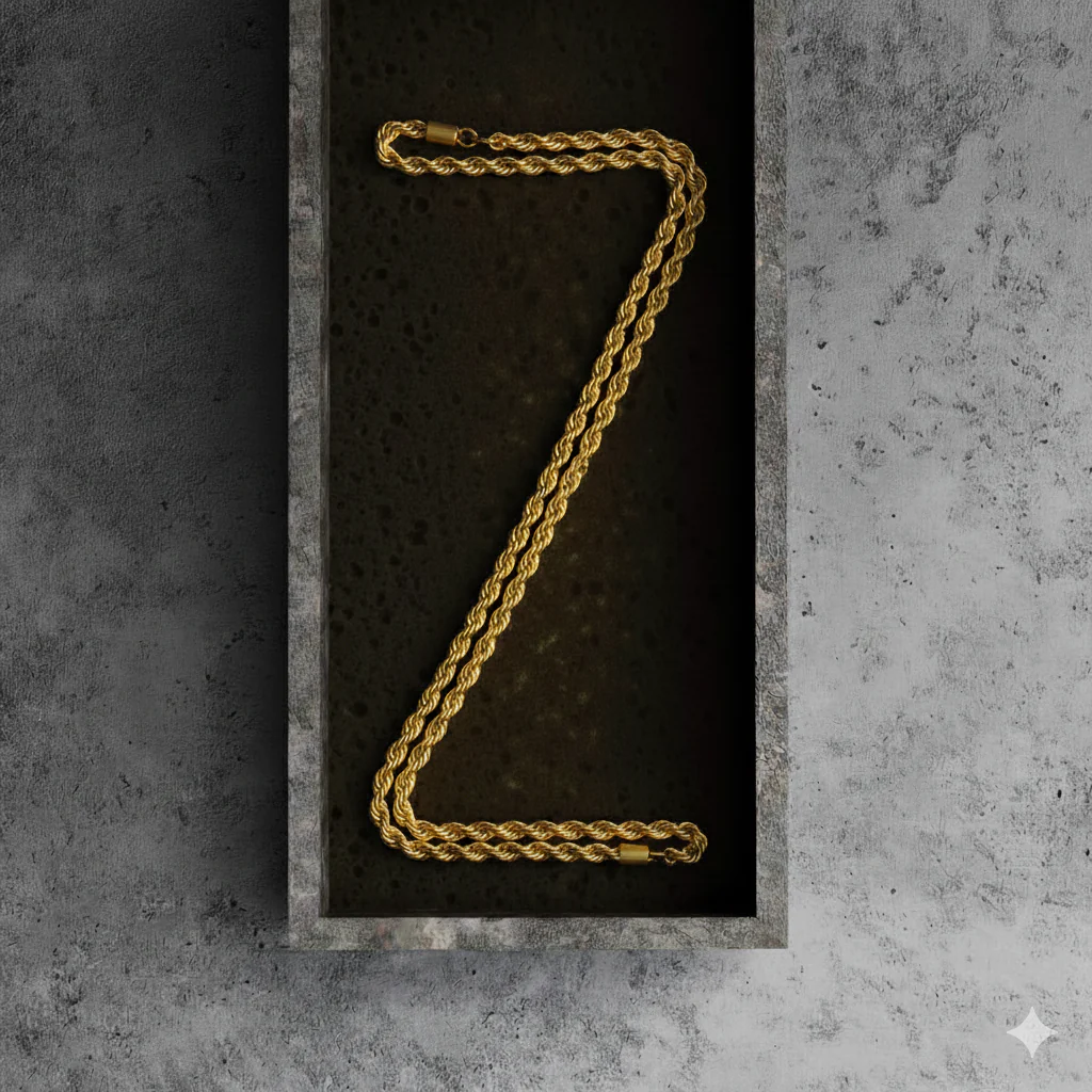 DMJ's Premium Rope Chain | 6 MM | 22 Kt Gold Plated |