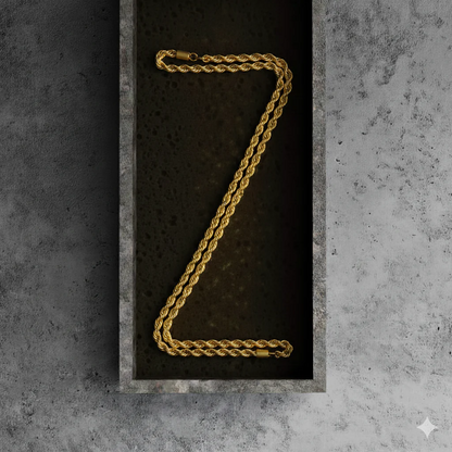 DMJ's Premium Rope Chain | 6 MM | 22 Kt Gold Plated |
