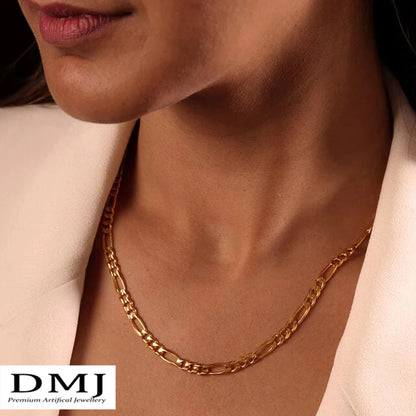 DMJ's Premium Figaro Link Chain | 22 Kt Gold Plated