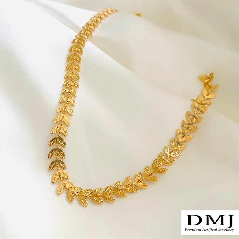 DMJ's Premium Leaflet Gold Chain | 22 Kt Gold Plated |